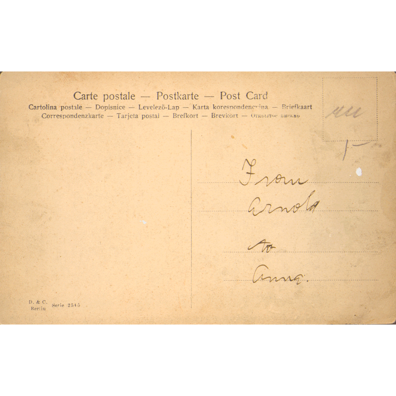 Reverse of LABOE No. 0235 skeletim postcard by Tim Armstrong