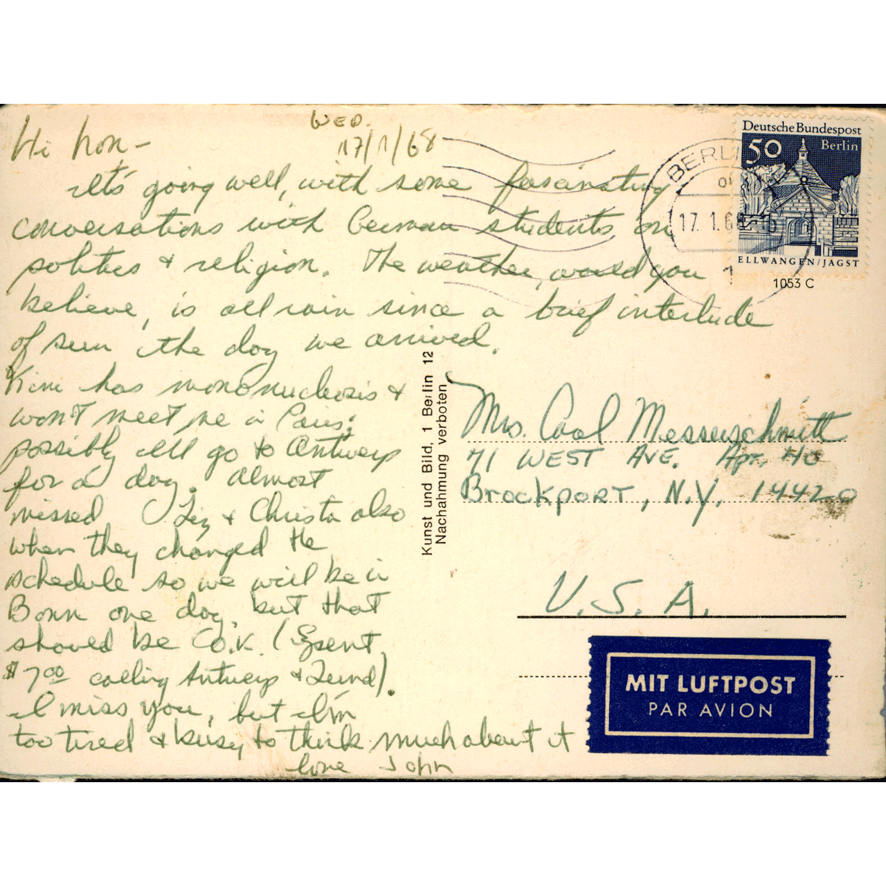 Reverse of BERLIN No. 0266 skeletim postcard by Tim Armstrong