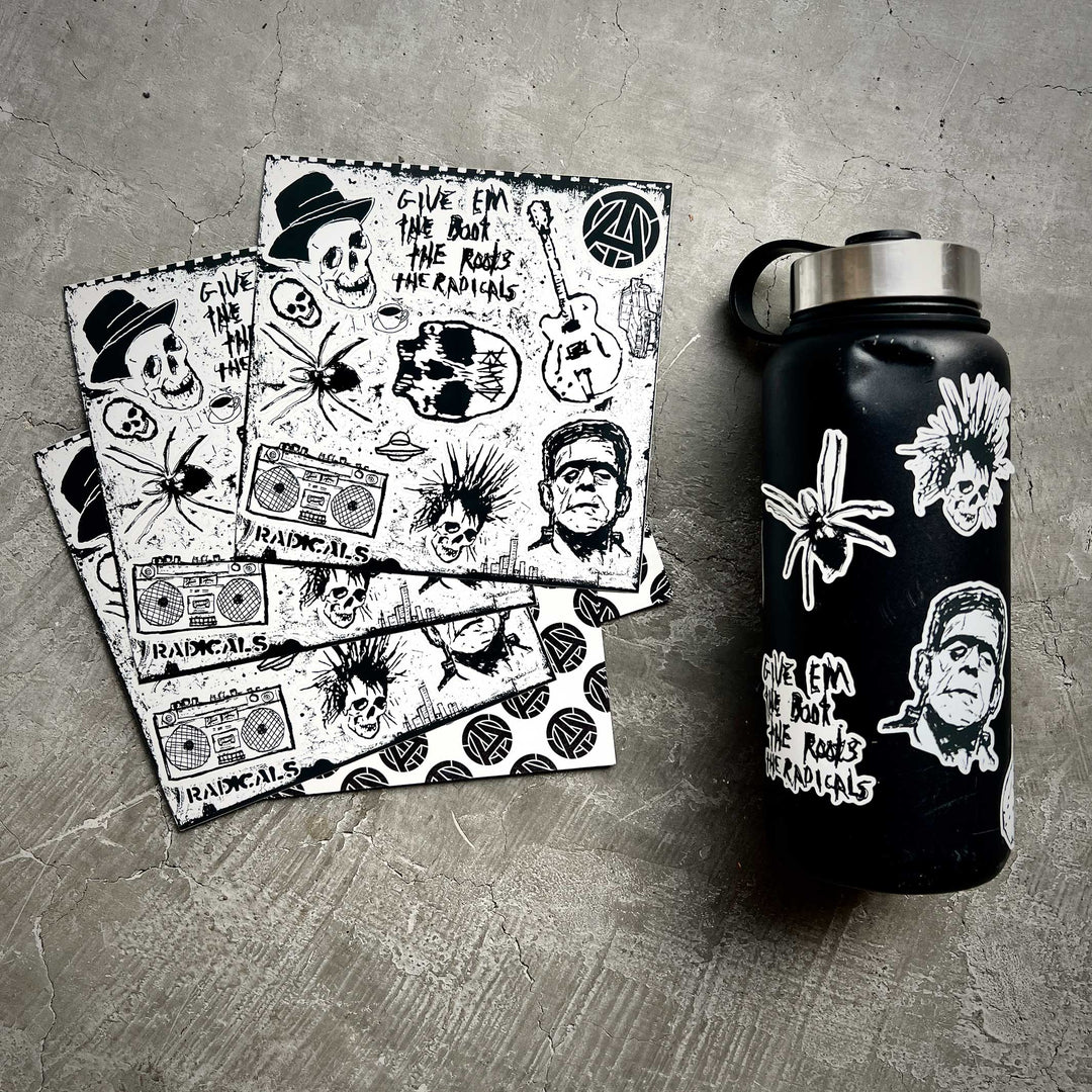 BLACK & WHITE STICKER SHEET