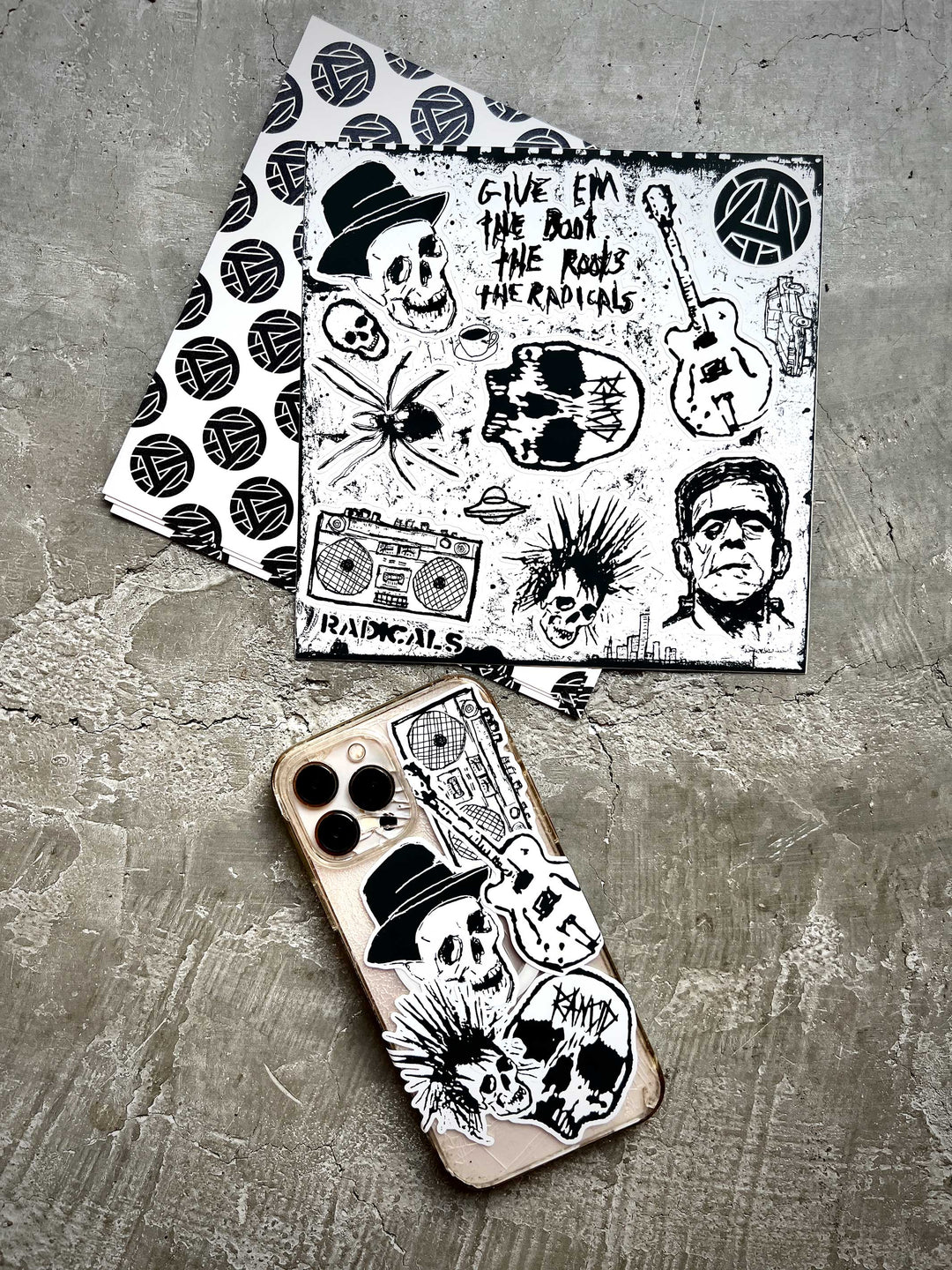 BLACK & WHITE STICKER SHEET