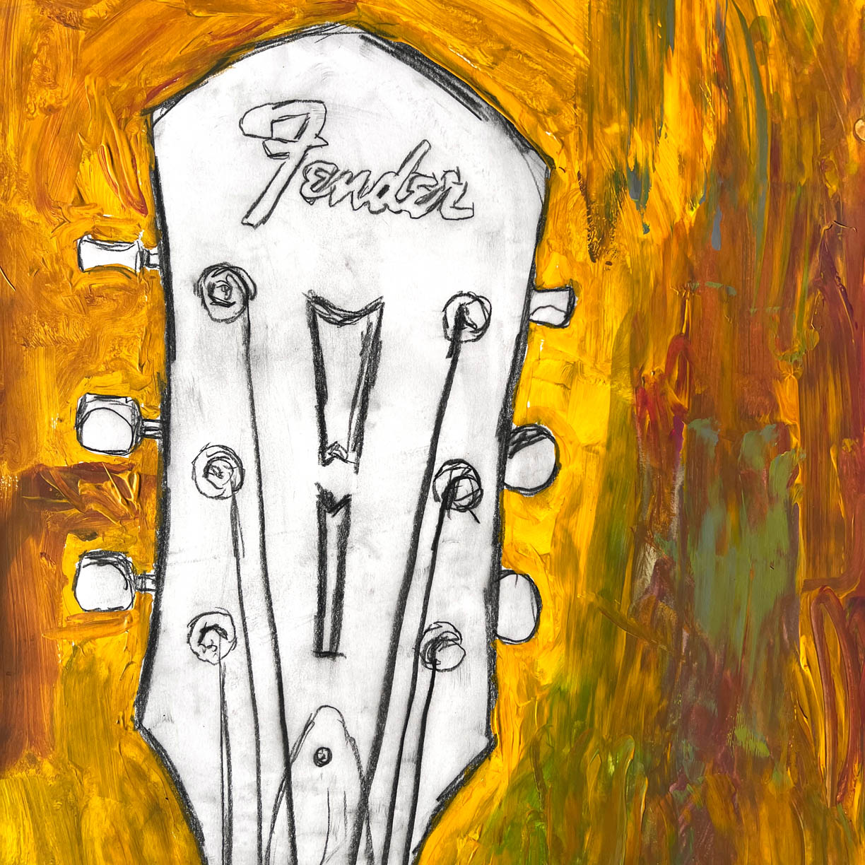 Fender Head Stock by Tim Armstrong-Original Artwork-Poster Child Prints