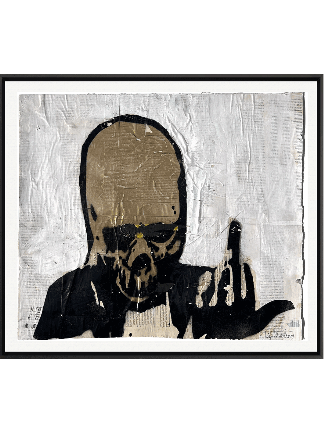Gold Skull Giving Finger