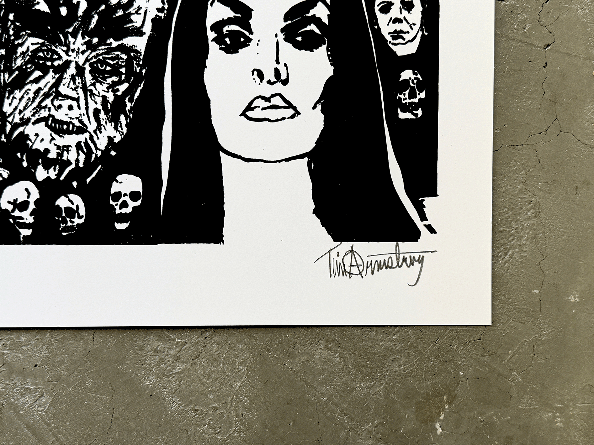 “Tim Armstrong silkscreen print—one-color edition, 18×24 inches.”