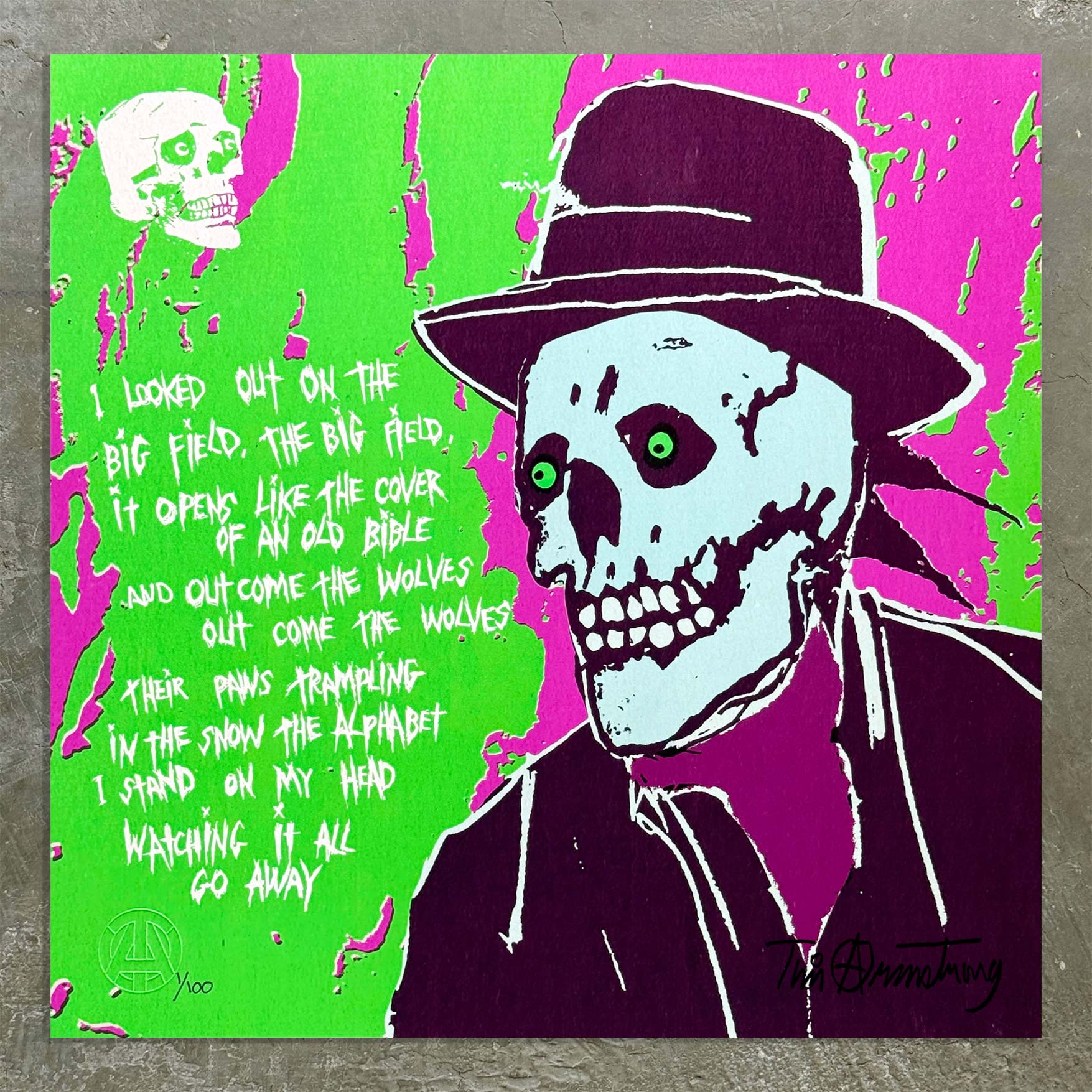 Junkie Man unframed signed print by Tim Armstrong of Rancid