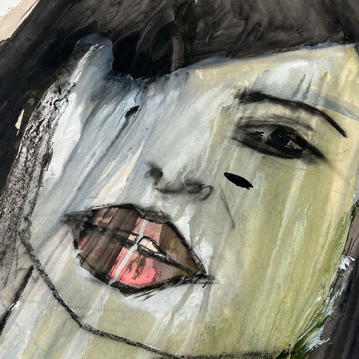 Mixed Media Portrait by Tim Armstrong-Original Artwork-Poster Child Prints