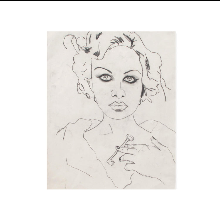 Girl and Key by Tim Armstrong-Original Artwork-Poster Child Prints
