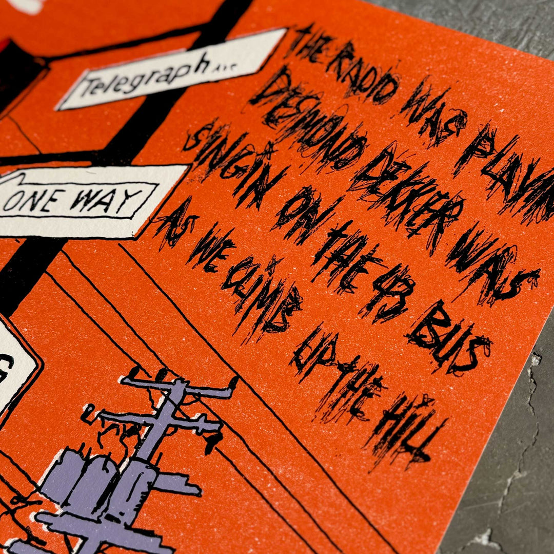 ROOTS RADICALS. RADIO WAS PLAYIN DESMOND DEKKER WAS SINGIN ON THE 43 BUS AS WE CLIMB UP THE HILL.