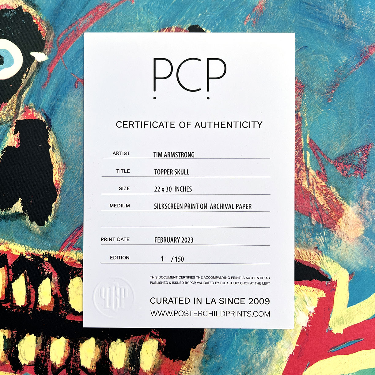 Topper Skull by Tim Armstrong-Screen Print-Poster Child Prints