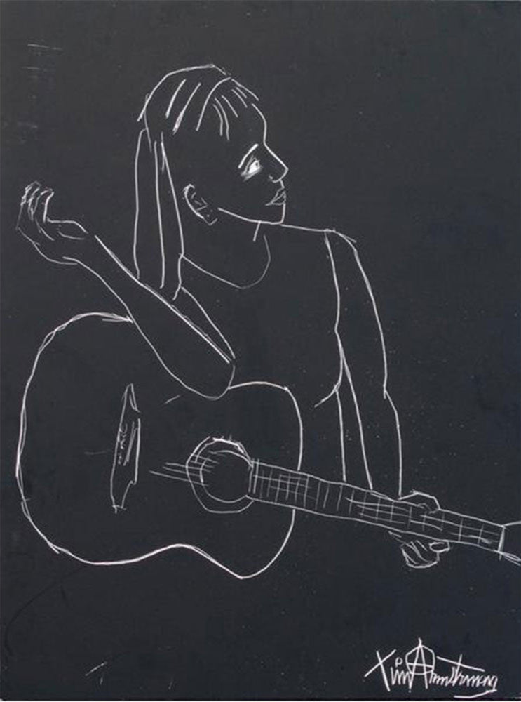 Lulu Playing Guitar by Tim Armstrong | Original Artwork | Poster Child Prints