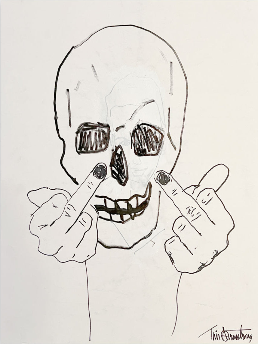 Skullman Flip Off by Tim Armstrong-Original Artwork-Poster Child Prints